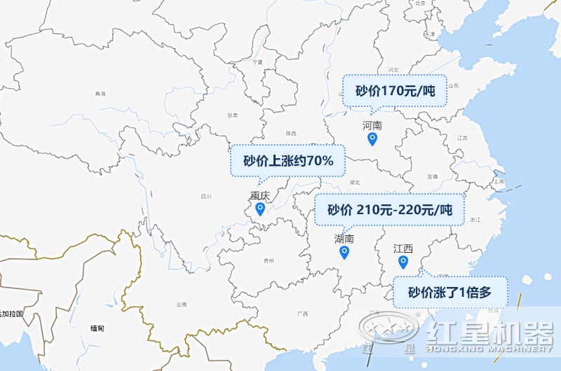 多地區砂石價格呈現 多地區砂石價格呈現